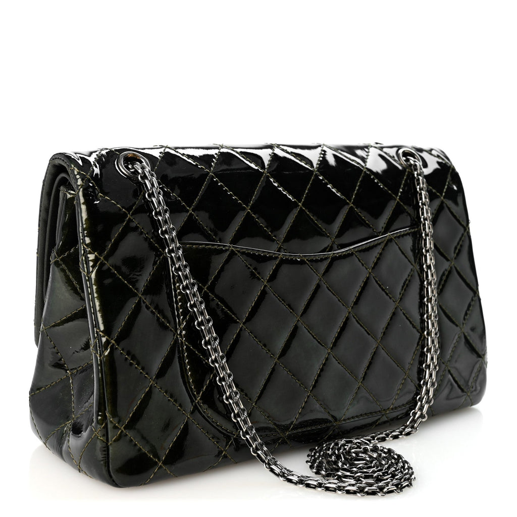 Patent Quilted 2.55 Reissue 226 Flap Green