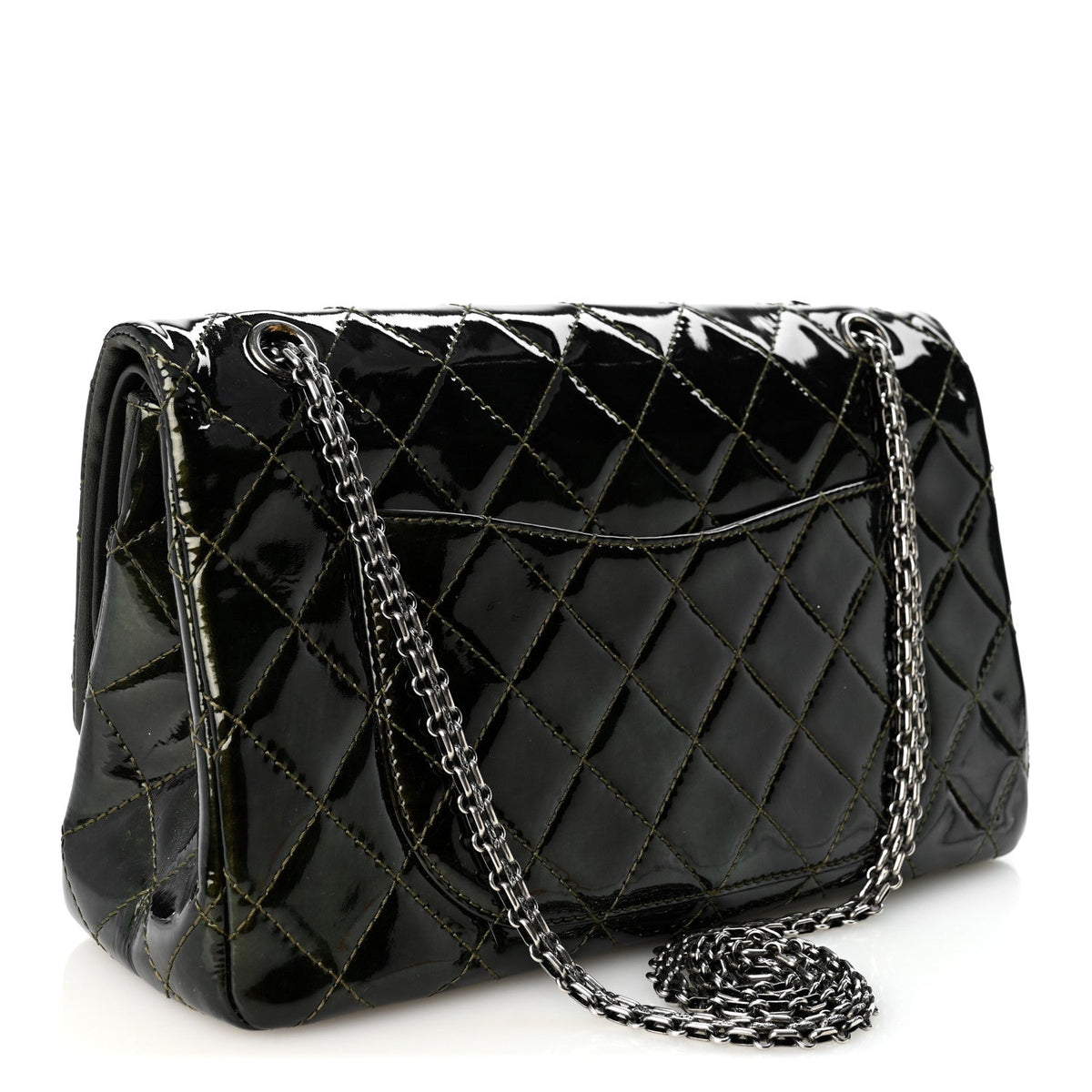 Patent Quilted 2.55 Reissue 226 Flap Green