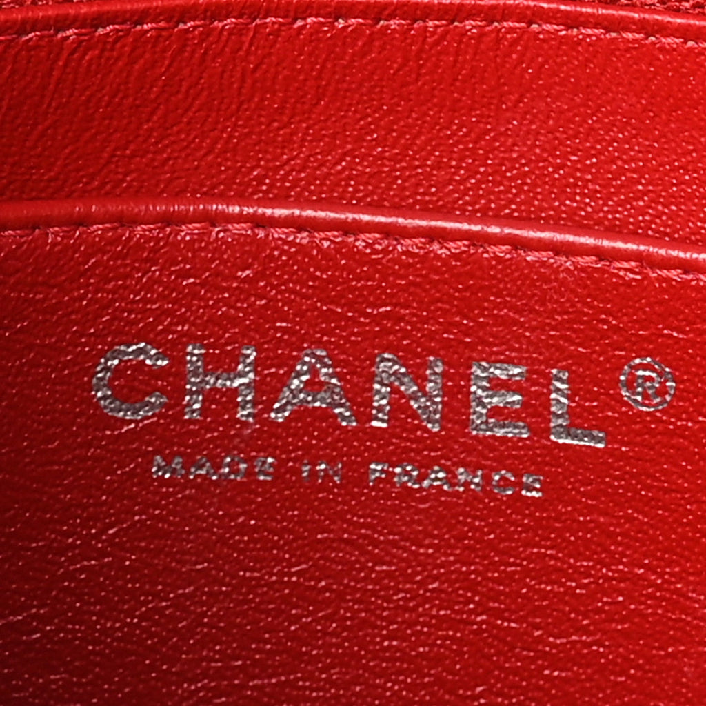 Lambskin Quilted Mini Square Flap Red