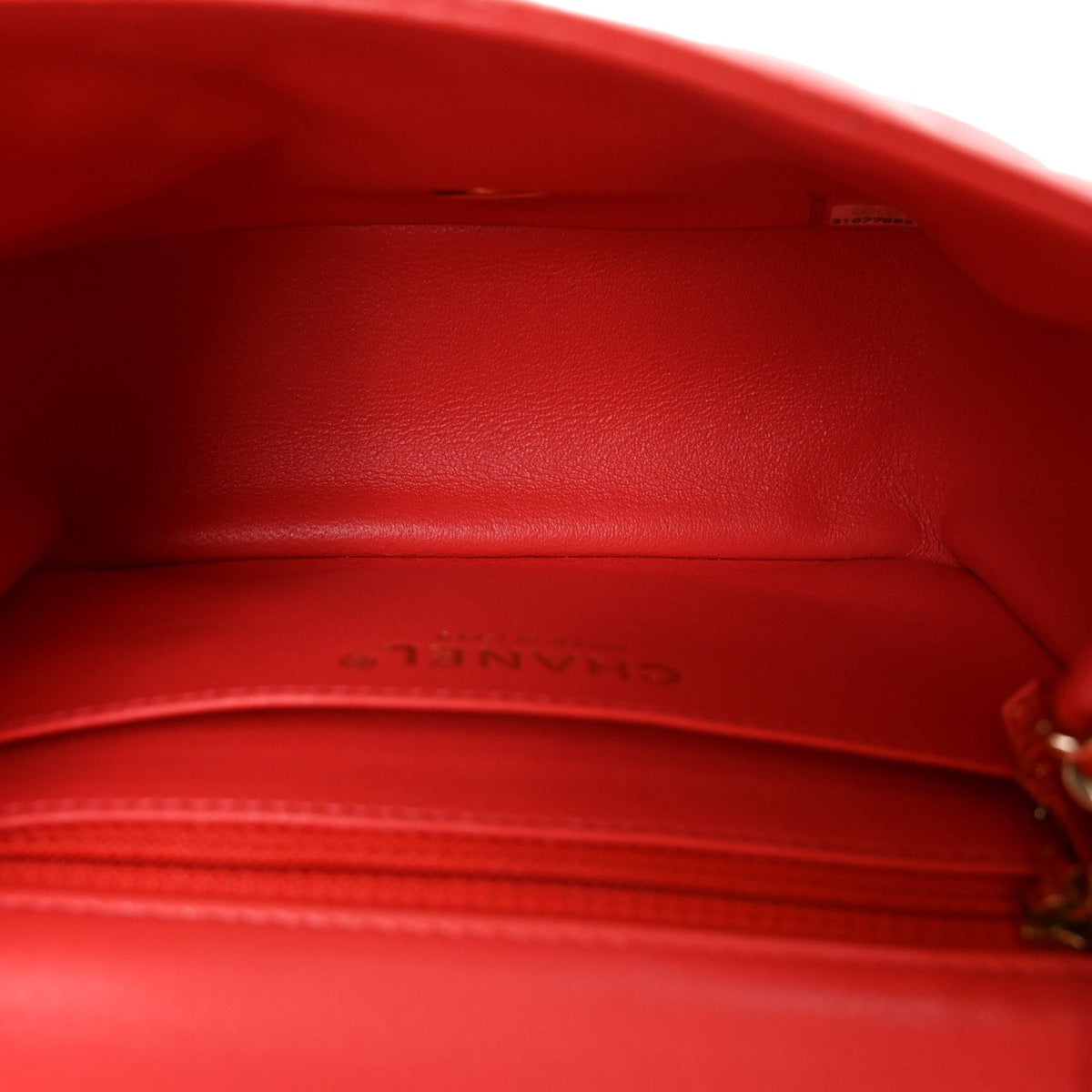 Lambskin Quilted Mini Square Flap Orange
