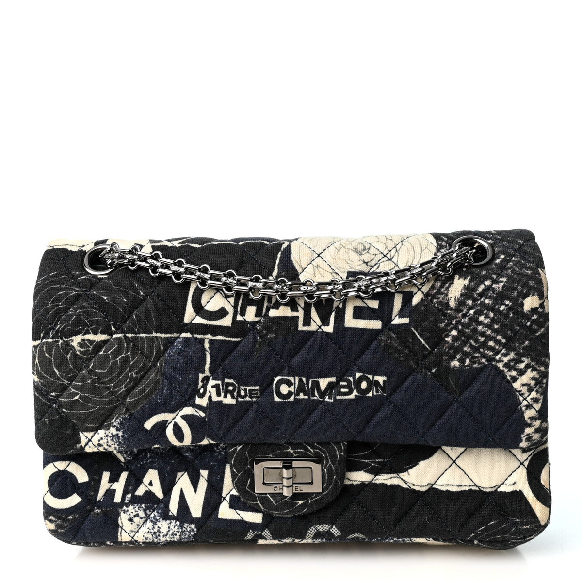 Jersey Quilted Camellia 2.55 Reissue 225 Flap Navy Blue