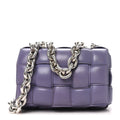 Lambskin Maxi Intreccio Padded Chain Cassette Crossbody Bag Lavender
