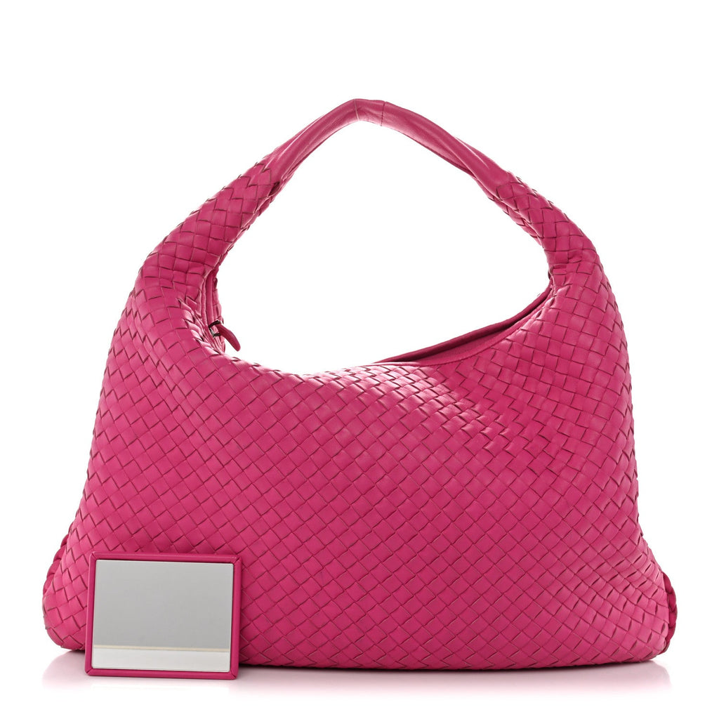 Nappa Intrecciato Medium Veneta Hobo Rosa Shock