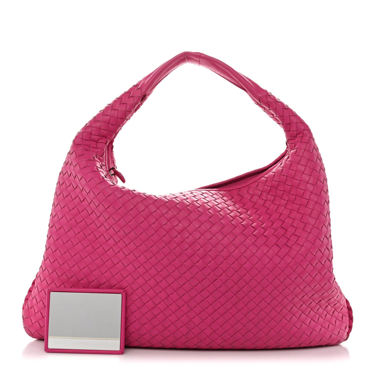 Nappa Intrecciato Medium Veneta Hobo Rosa Shock