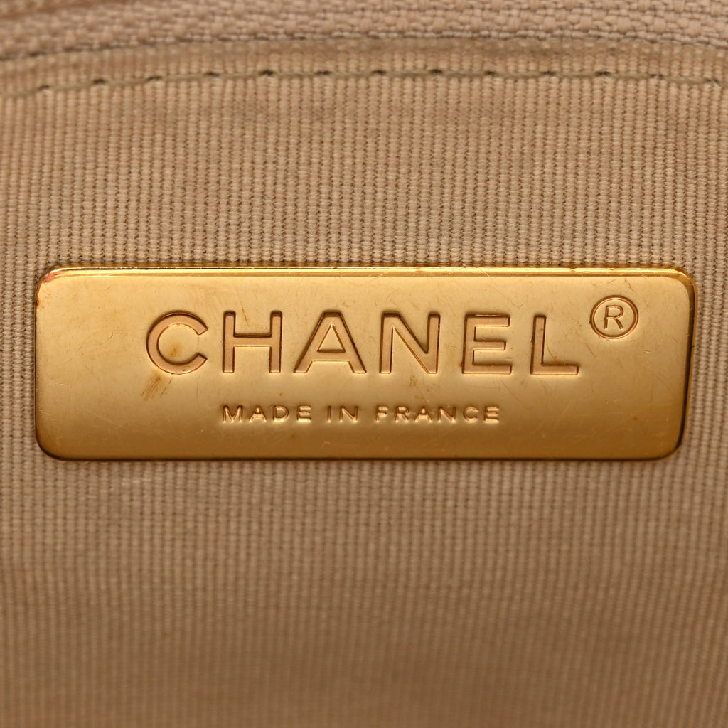 Metallic Lambskin Quilted Medium Chanel 19 Flap Gold