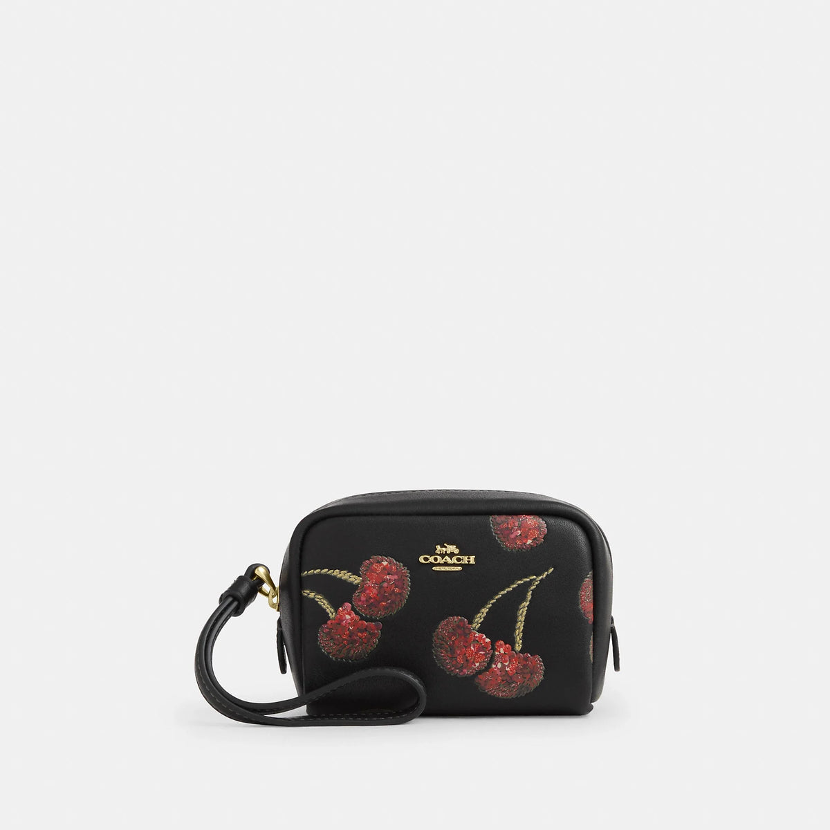 Coach Outlet Pouch Wristlet With Cherry Print