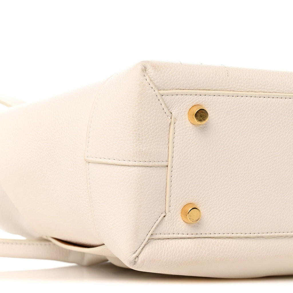 French Calfskin Maxi Intrecciato Medium Arco Bianco