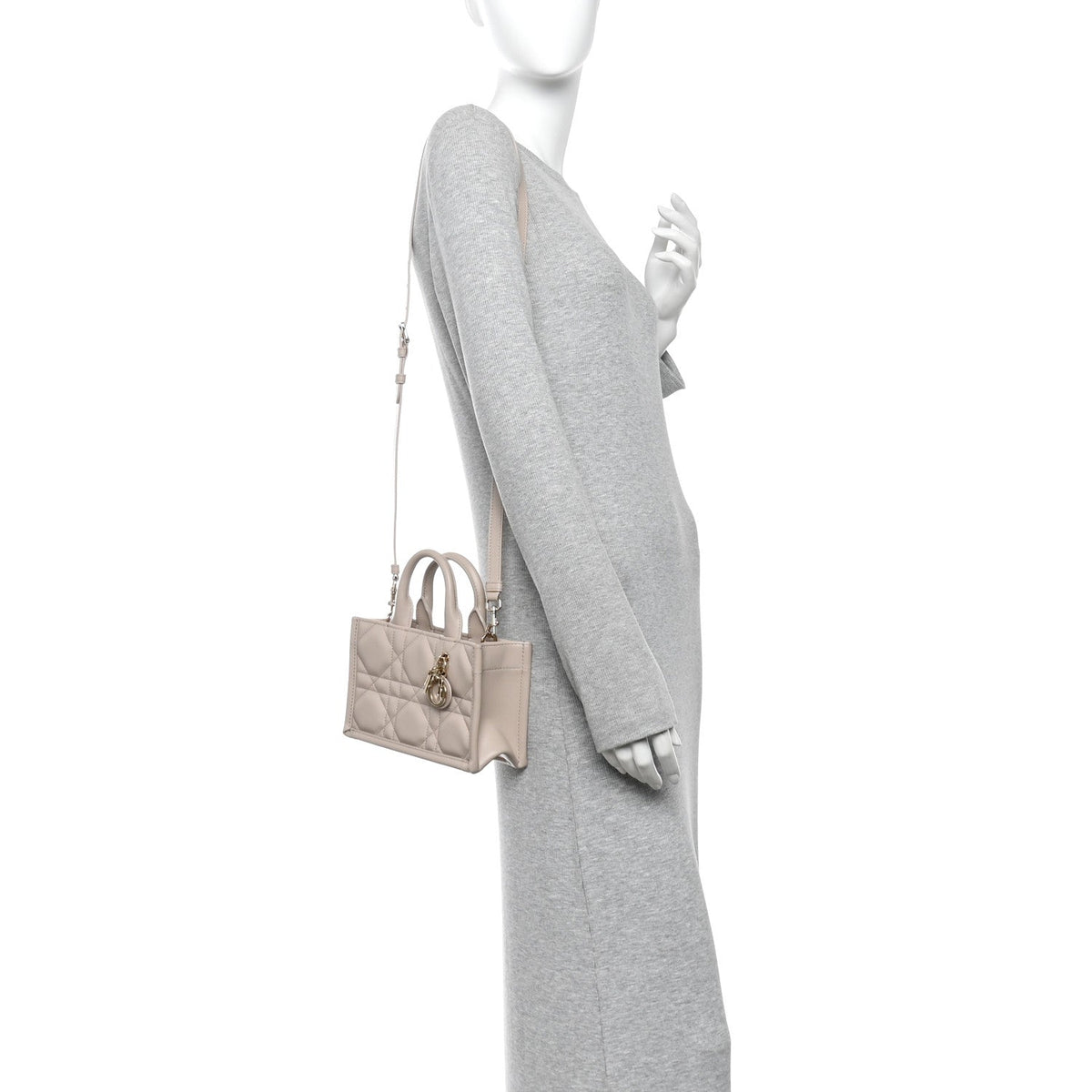 Calfskin Macrocannage Mini Book Tote Trench Beige