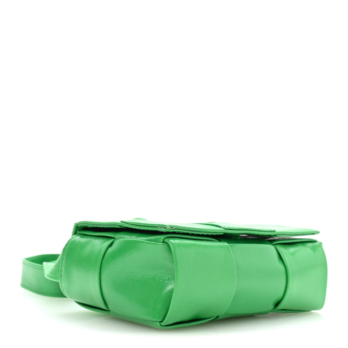 Crinkled Lambskin Maxi Intrecciato Extra Mini Cassette Crossbody Bag Parakeet
