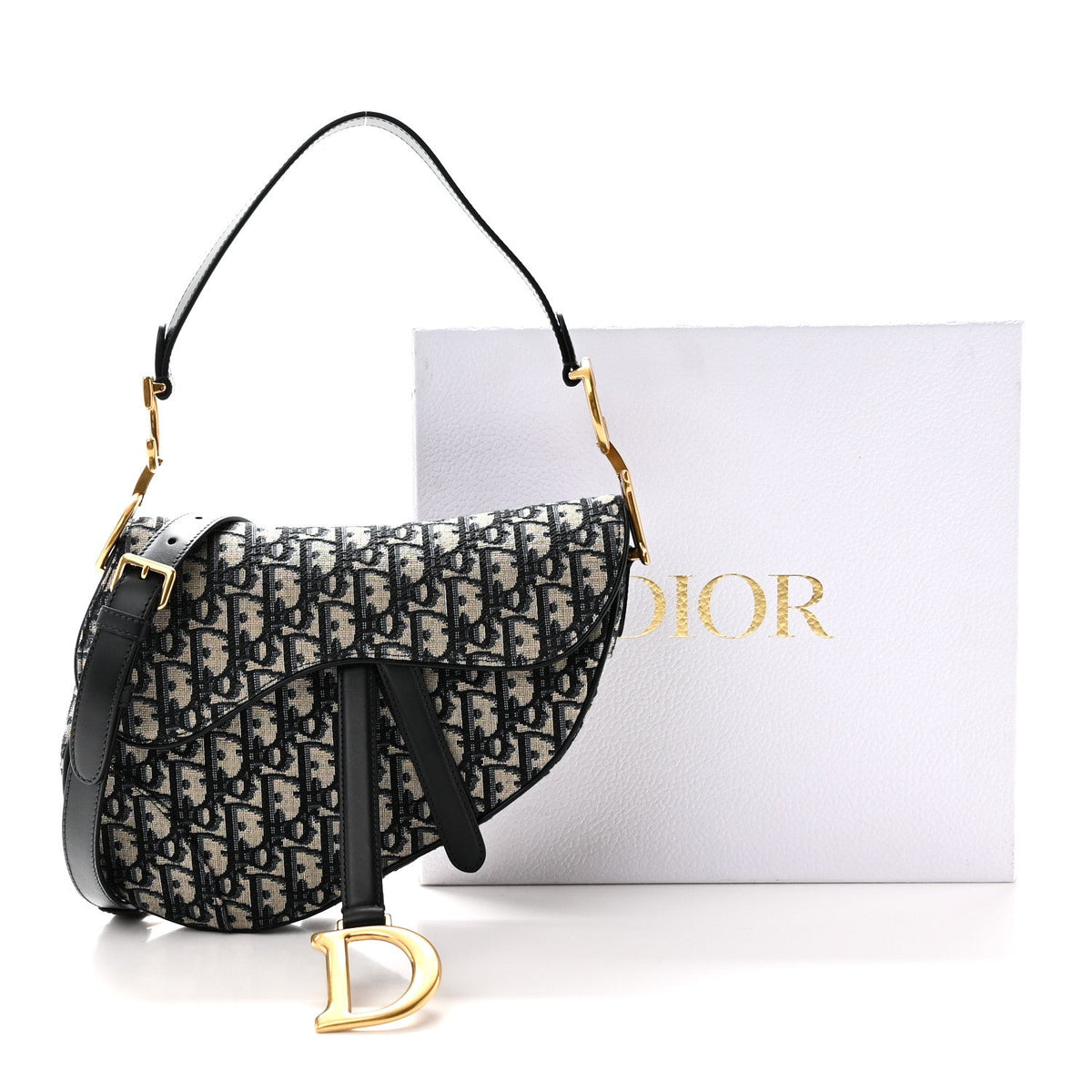 Oblique Saddle Bag With Strap Blue