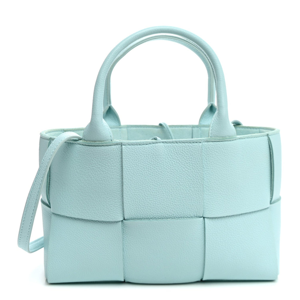 Grained Calfskin Maxi Intrecciato Mini Arco Tote Pale Blue