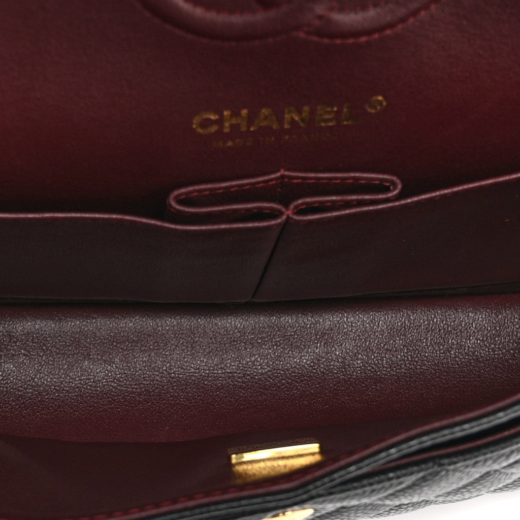 Caviar Quilted Small Double Flap Black