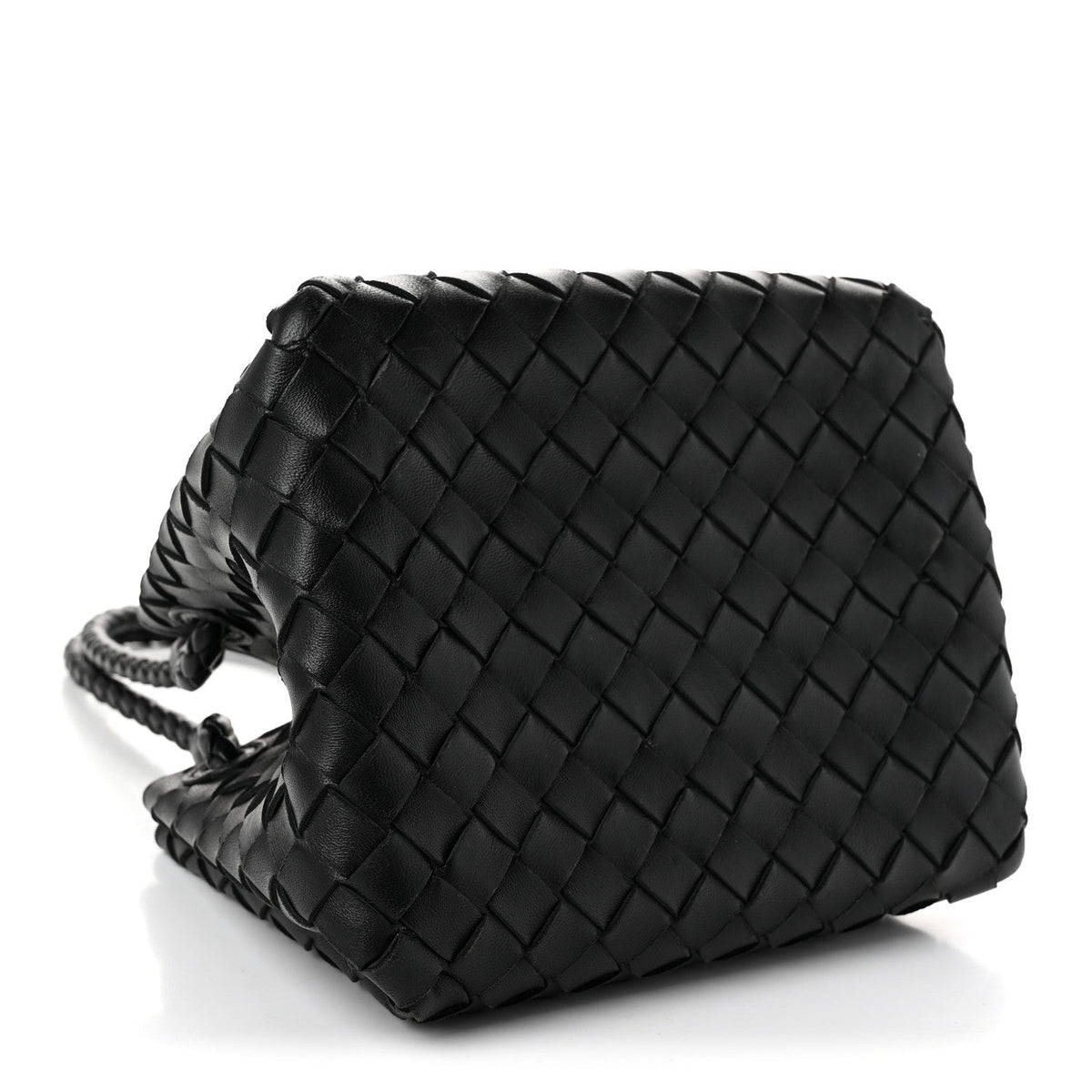 Nappa Intrecciato Small Parachute Shoulder Bag Black