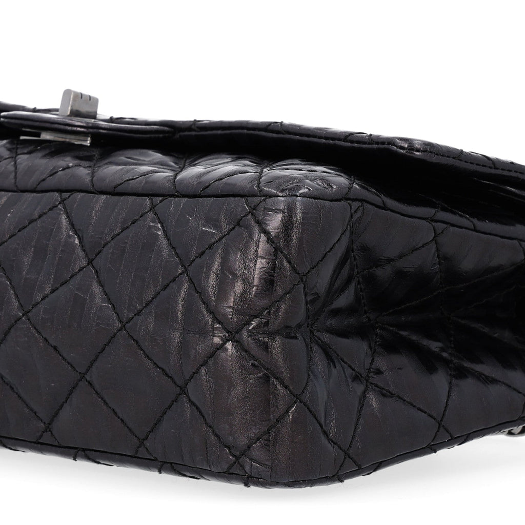 Metallic Calfskin Striped 2.55 Reissue 226 Flap Black