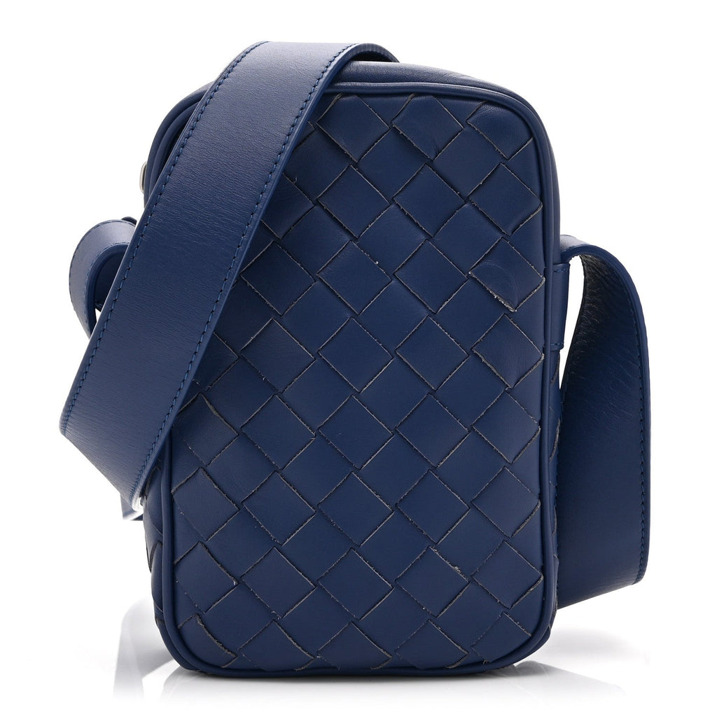 Nappa Intrecciato Phone Case Crossbody Bag Cobalt