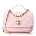 Caviar Quilted Small Business Affinity Flap Light Pink