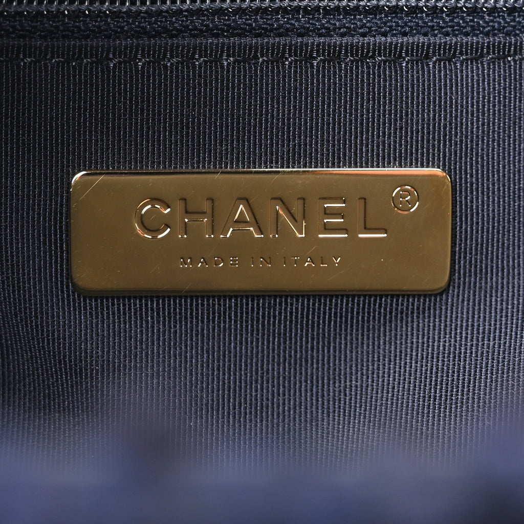 Tweed Quilted Maxi Chanel 19 Flap Navy