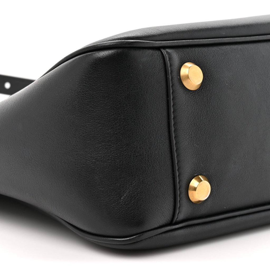 Smooth Calfskin Small Bel Air Hobo Bag Black