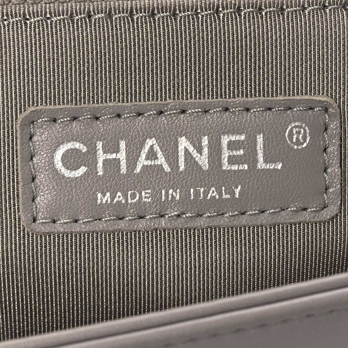 Lambskin Quilted Large Boy Flap Grey