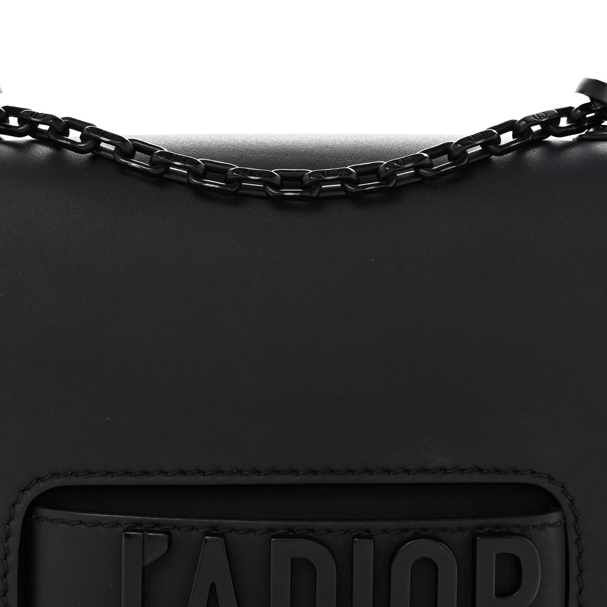 Ultra Matte Calfskin J'Adior Chain Flap Bag Black