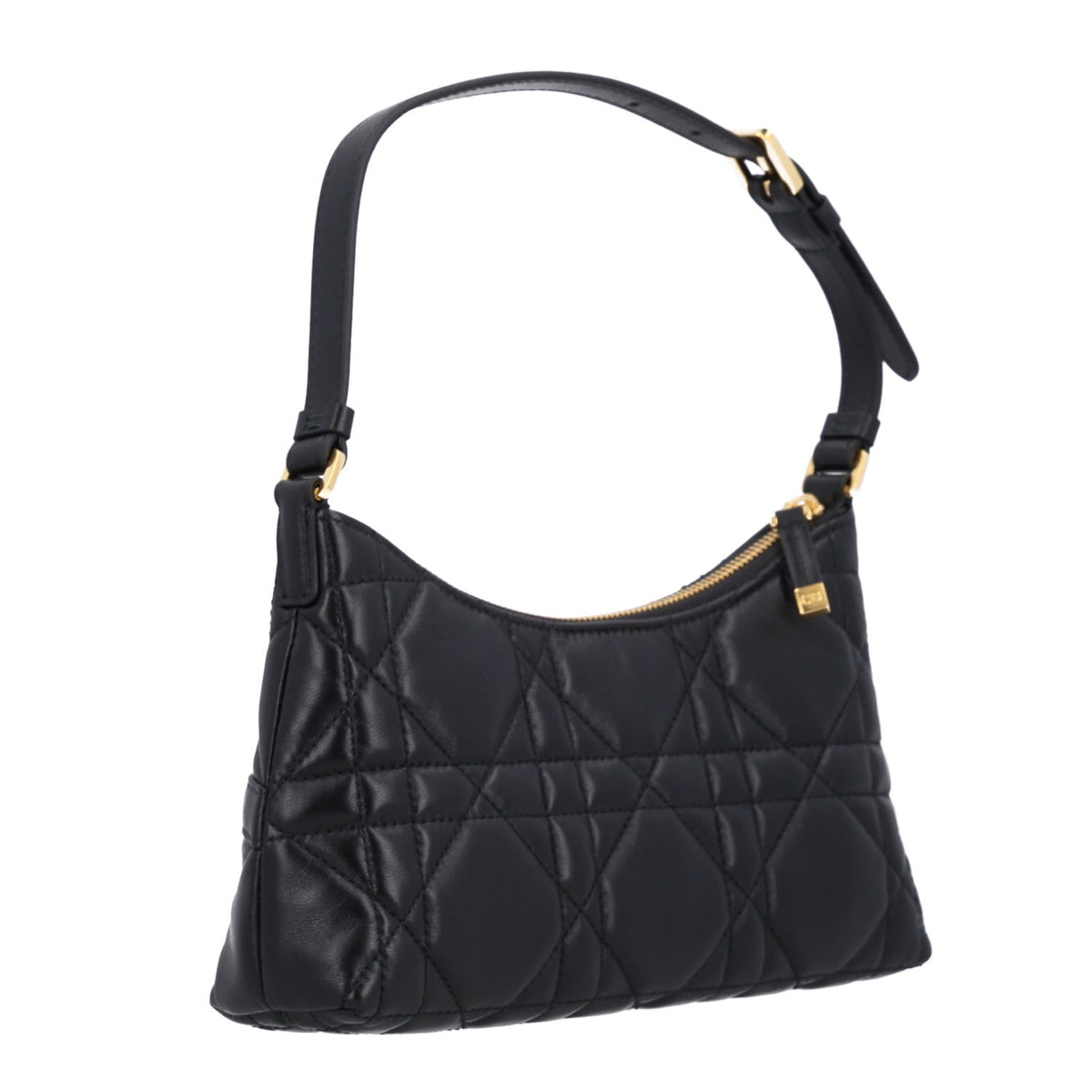 Calfskin Macrocannage Miss Caro Mini Hobo Bag Black