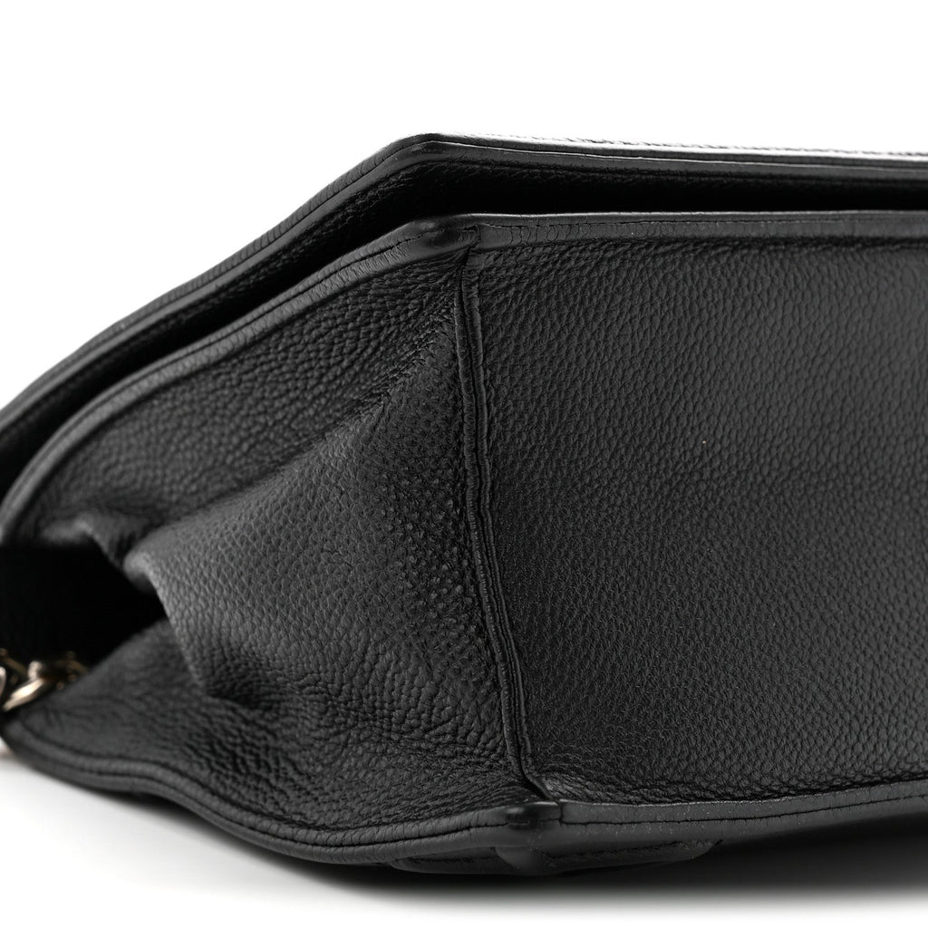 Grained Calfskin Medium Diorama Flap Bag Black