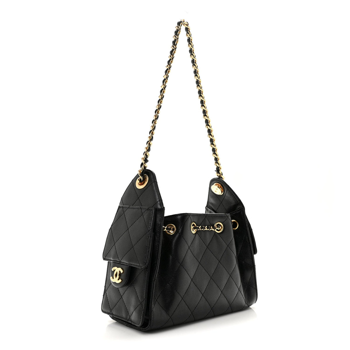 Caviar Quilted Mini Chanel 25 Handbag Black