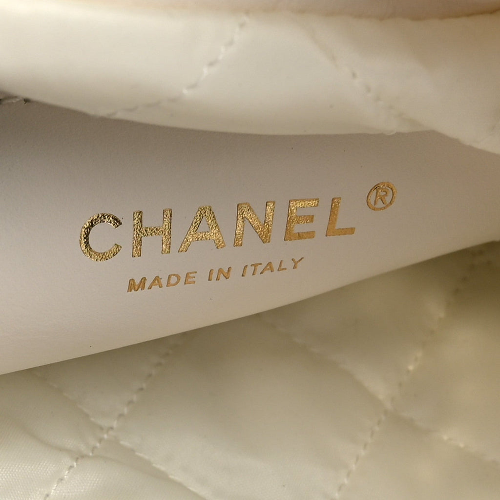 Calfskin Eyelet Mini Chanel 22  White