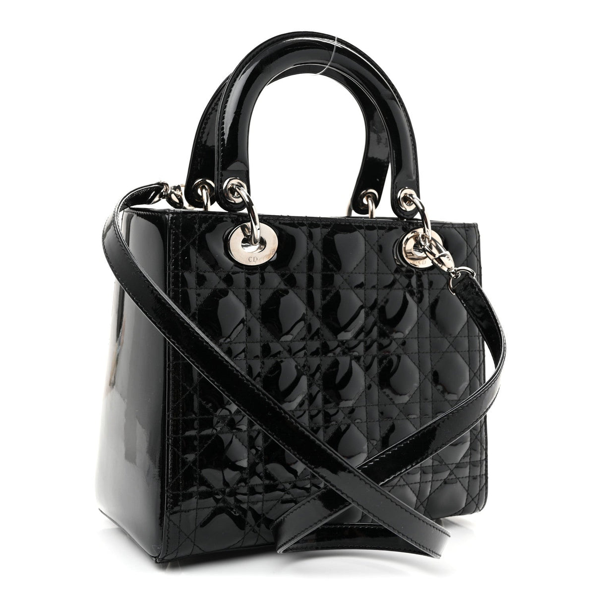 Patent Cannage Medium Lady Dior Black