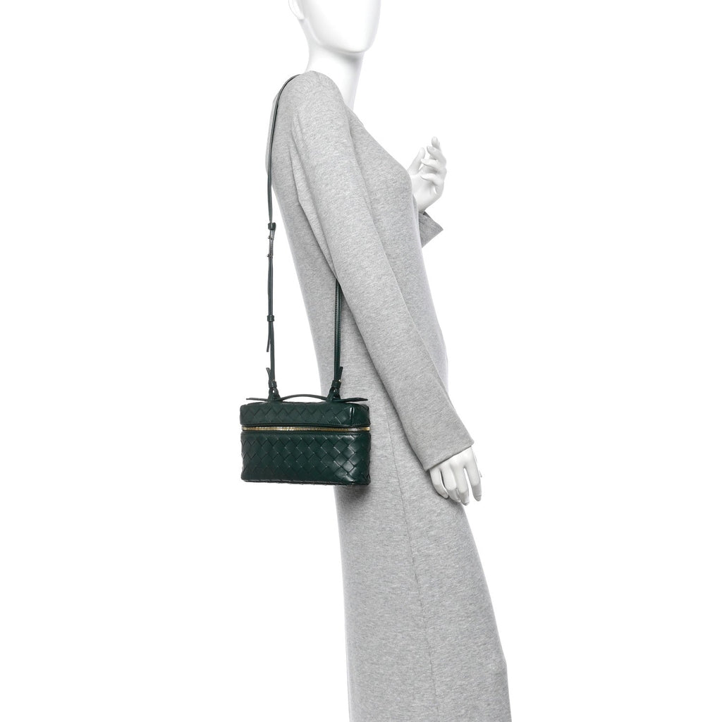 Nappa Intrecciato Bang Bang Vanity Case Emerald Green