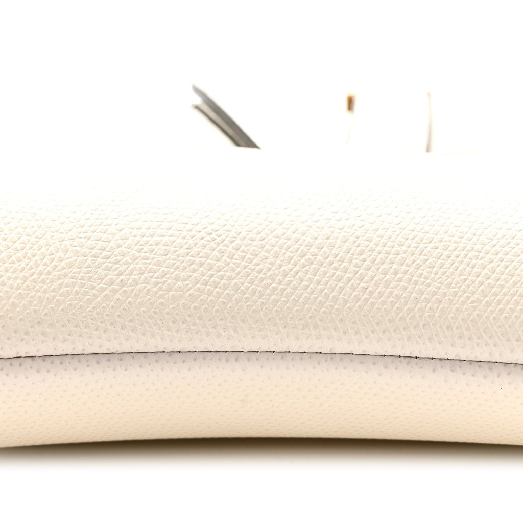 Grained Calfskin Mini Saddle Bag White