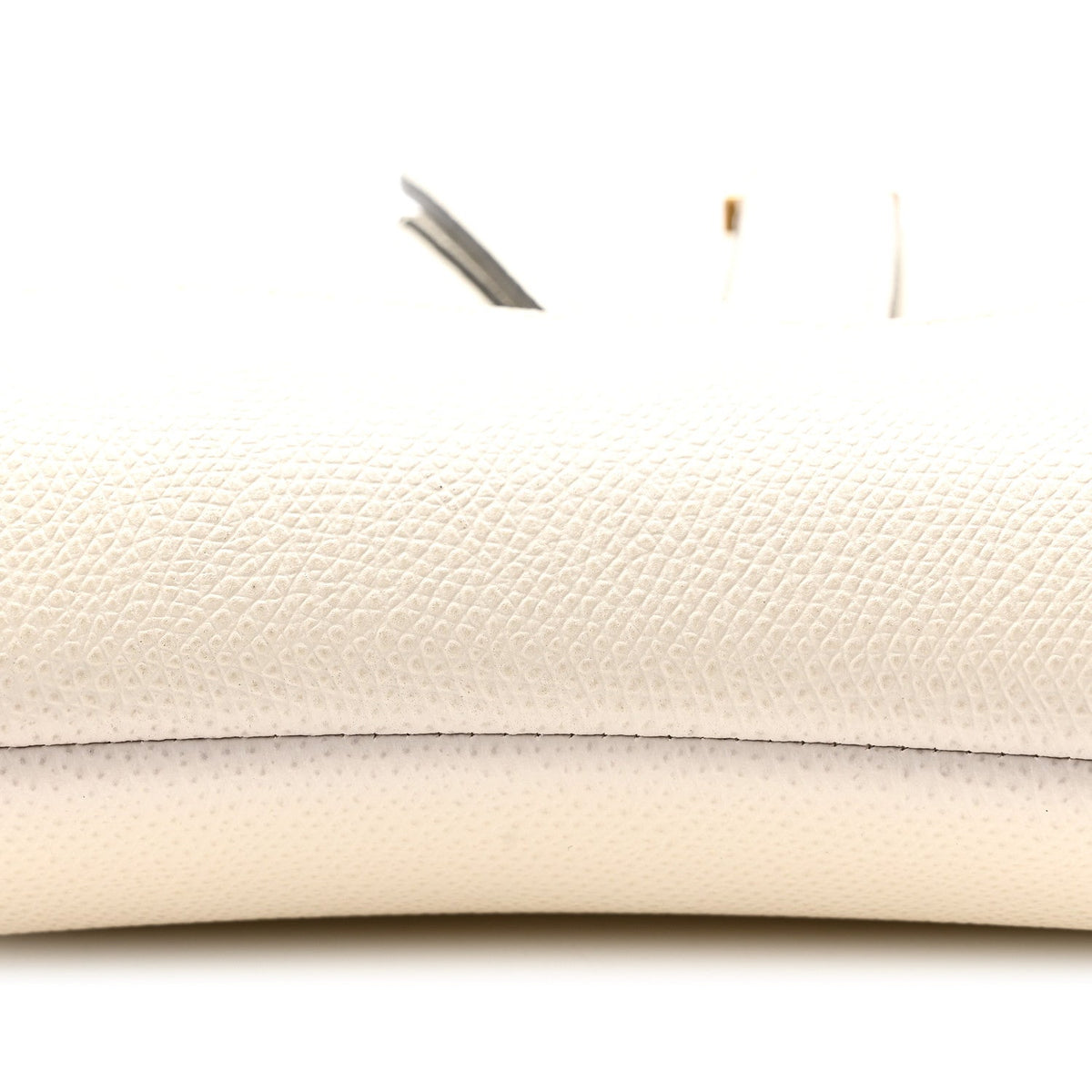 Grained Calfskin Mini Saddle Bag White