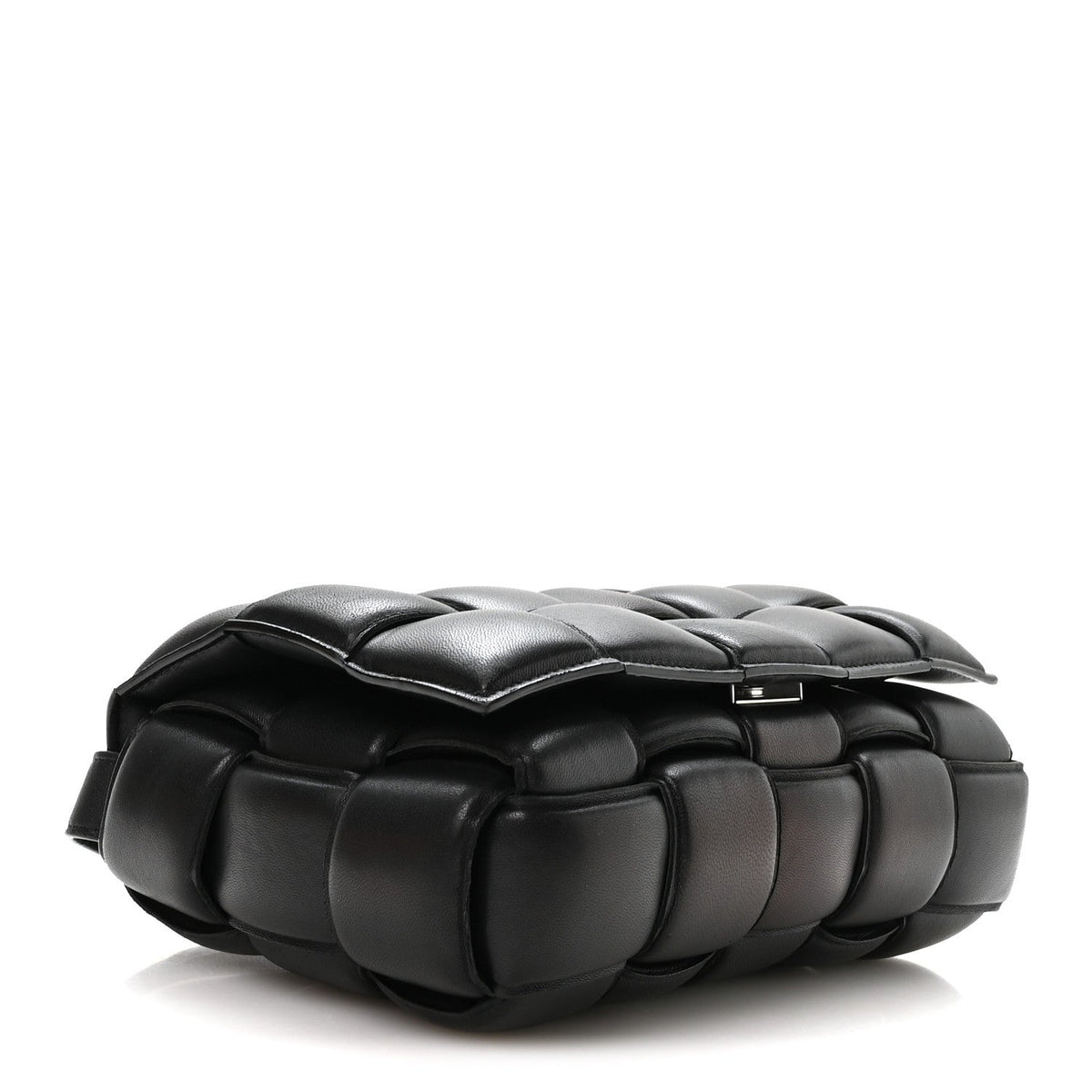 Nappa Maxi Intreccio Padded Cassette Crossbody Bag Black