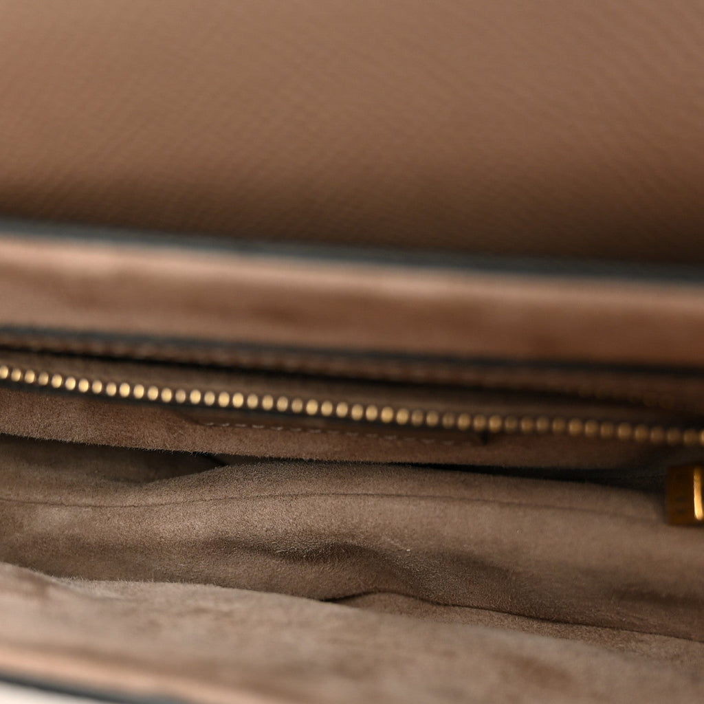 Grained Calfskin Saddle Bag Warm Taupe