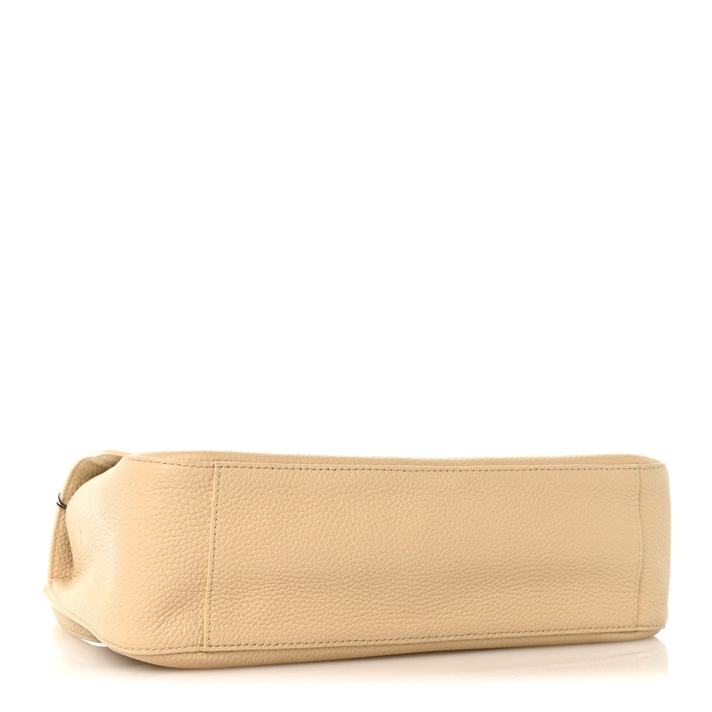 Grained Calfskin Small Souplissimo Maxi Flap Beige