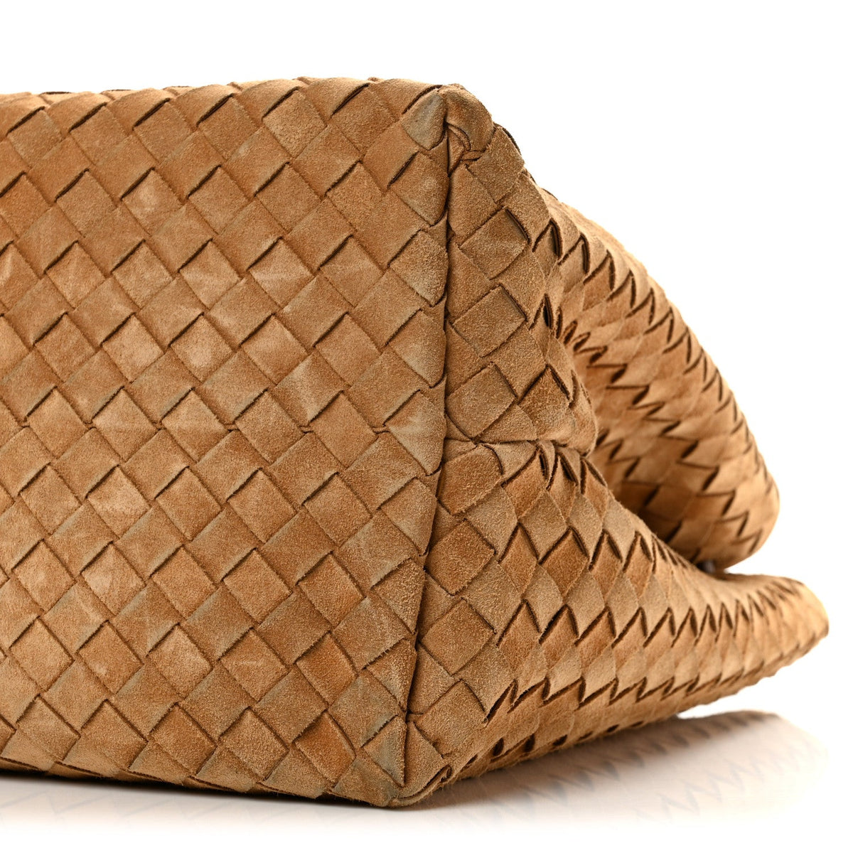 Suede Intrecciato Large Andiamo Shoulder Bag Acorn