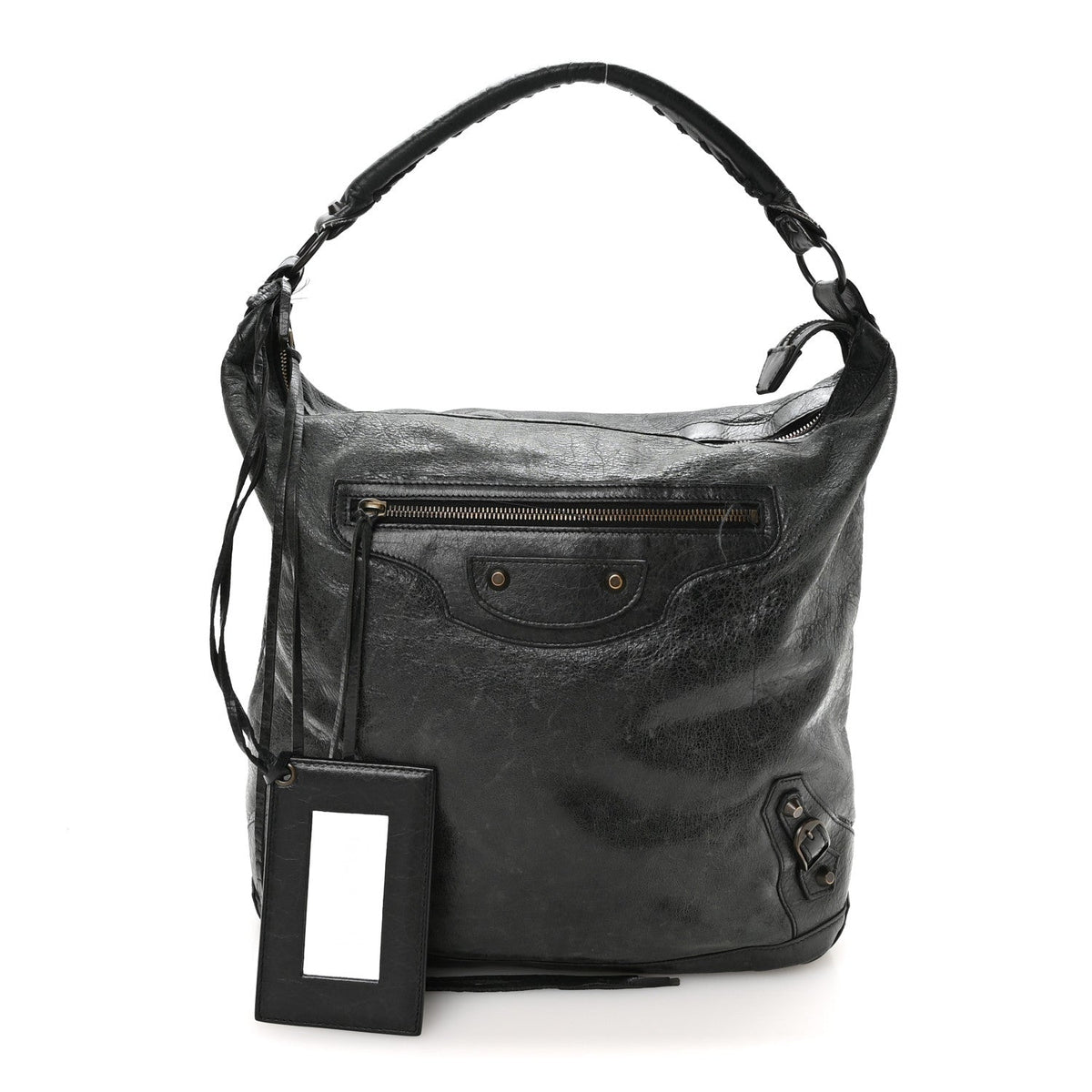 Agneau Classic Hardware Day Hobo Black