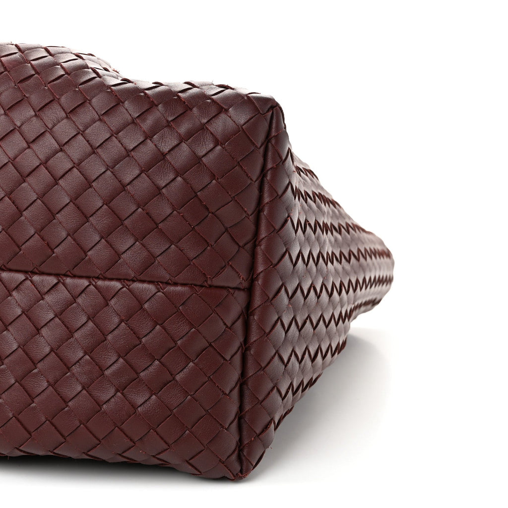 Calfskin Intrecciato Pinacoteca Reversible Tote Madder Brown Lunar