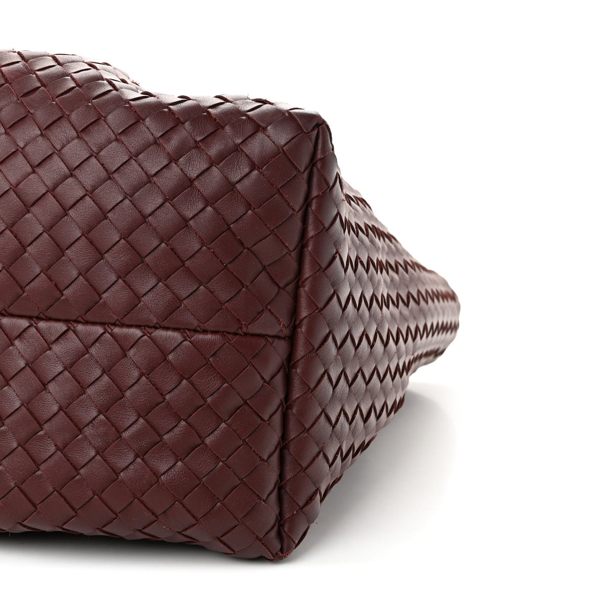 Calfskin Intrecciato Pinacoteca Reversible Tote Madder Brown Lunar