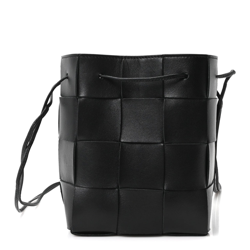 Nappa Maxi Intrecciato Cassette Bucket Bag Black