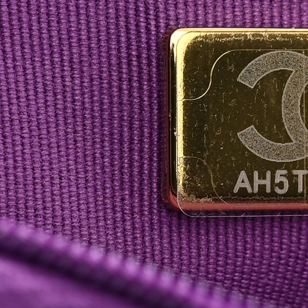 Caviar Quilted Wallet on Chain WOC Purple