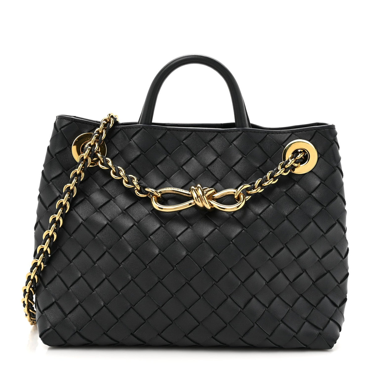 Nappa Intrecciato Small Andiamo With Chain Shoulder Bag Nocturnal