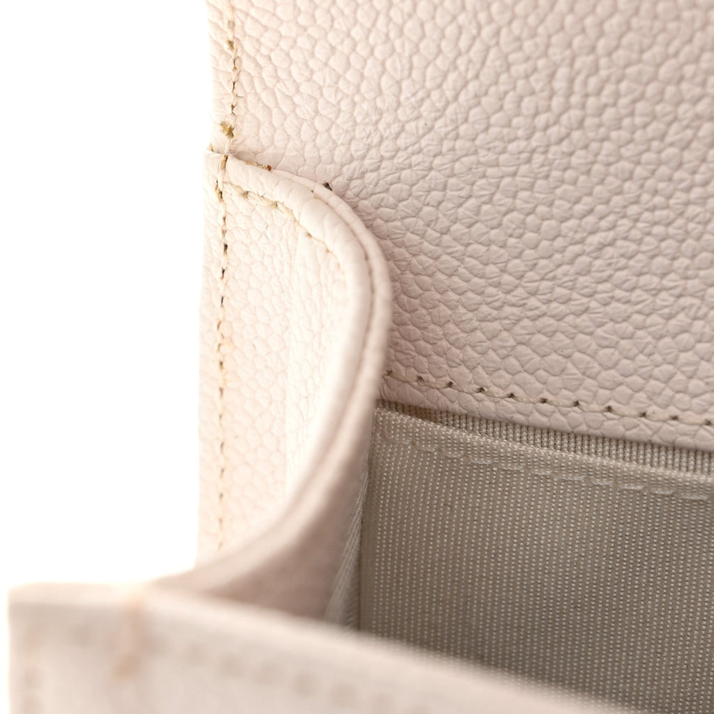 Caviar Quilted Small Boy Flap White