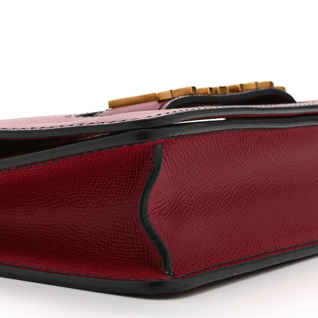 Grained Calfskin J'Adior Chain Flap Bag Red