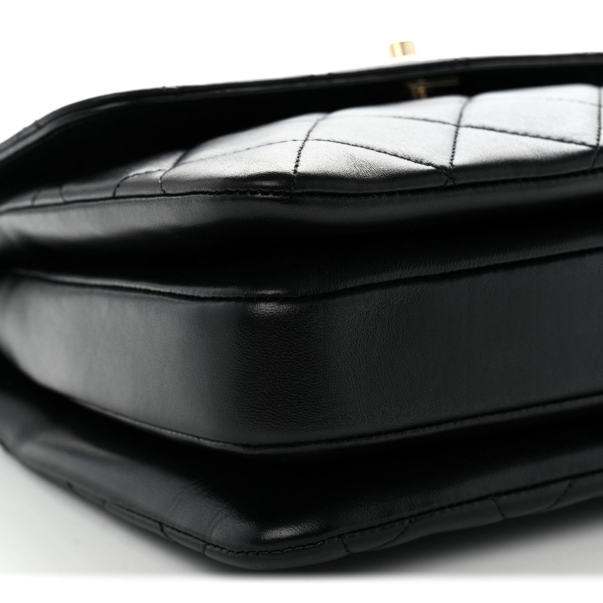Lambskin Quilted Small Trendy CC Dual Handle Flap Bag Black