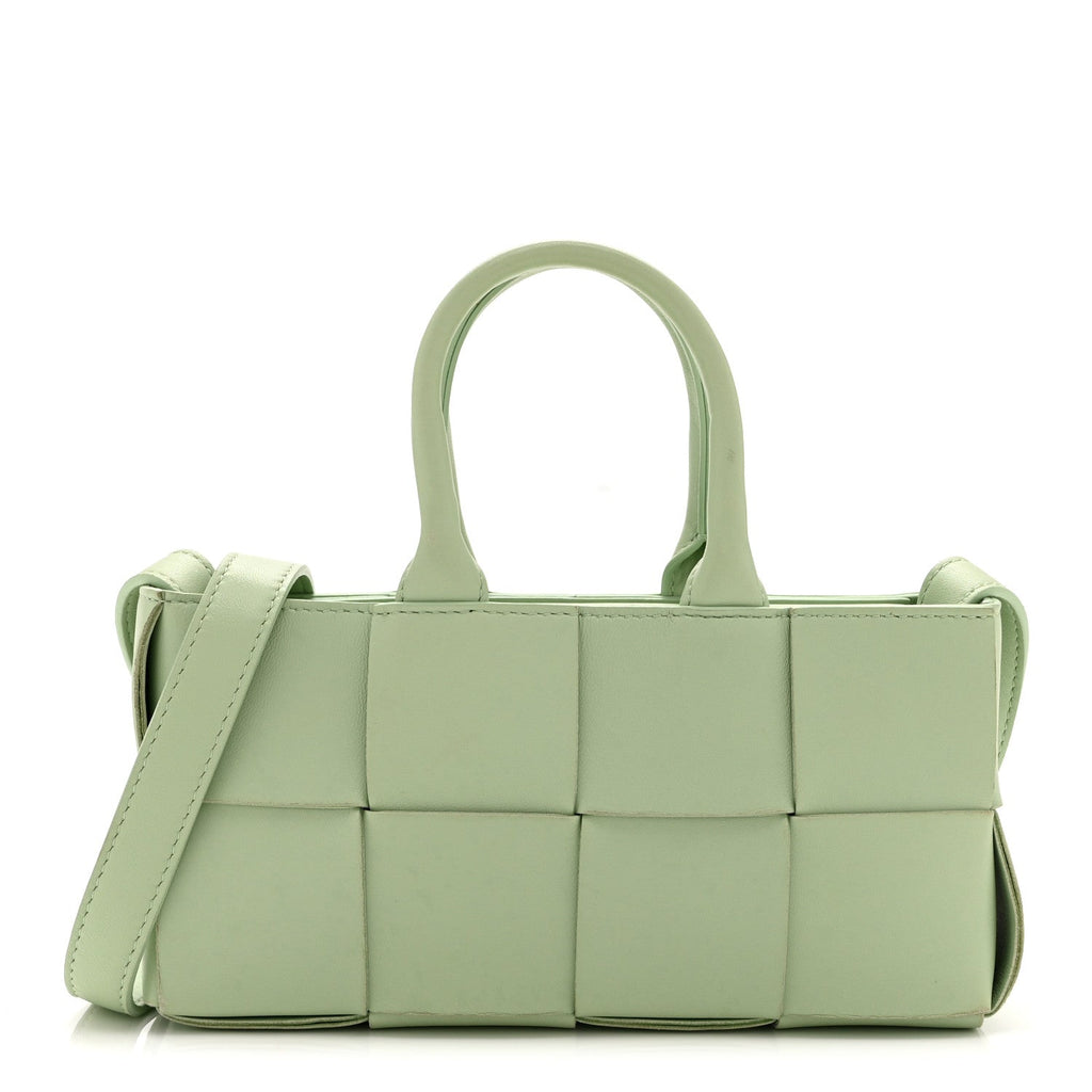 Nappa Maxi Intreccio Mini Arco East West Tote Pistachio