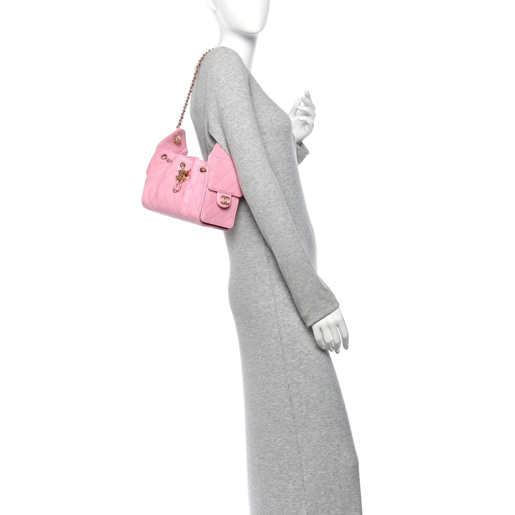Caviar Quilted Mini Chanel 25 Handbag Light Pink