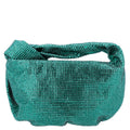 Crystal Embellished Satin Mini Hotfix Jodie Emerald