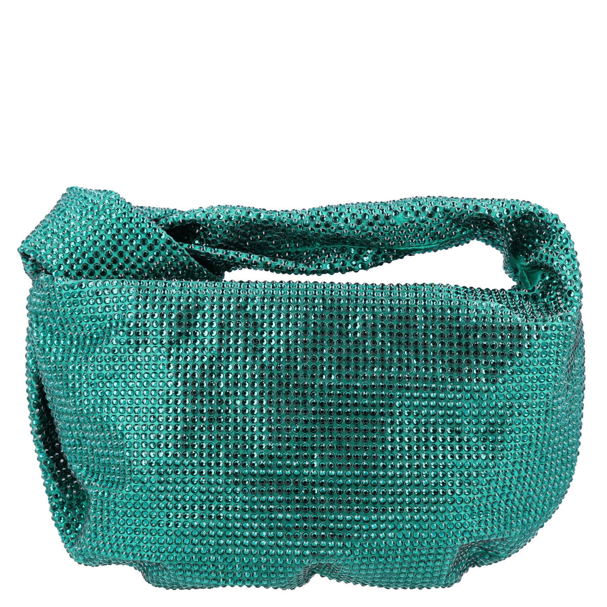 Crystal Embellished Satin Mini Hotfix Jodie Emerald