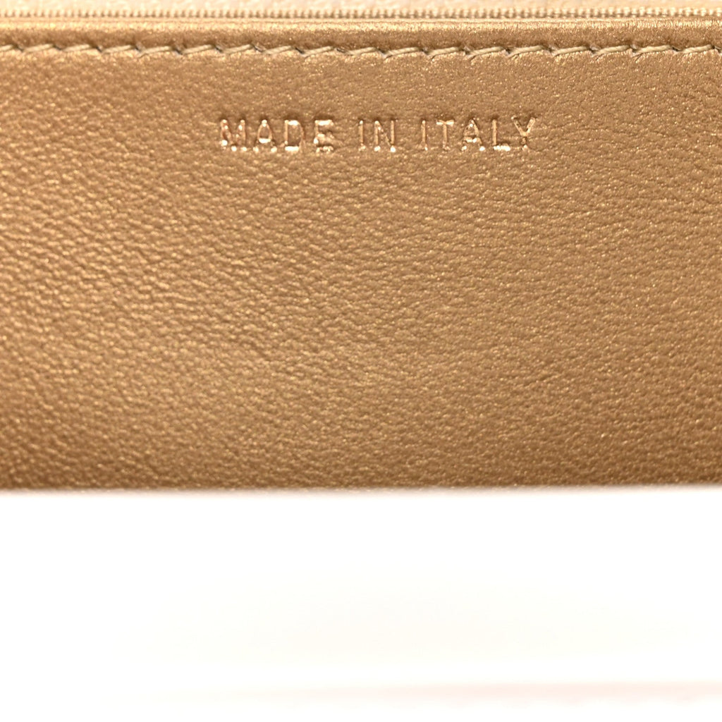 Lambskin Quilted CC Pearl Crush Wallet on Chain WOC White